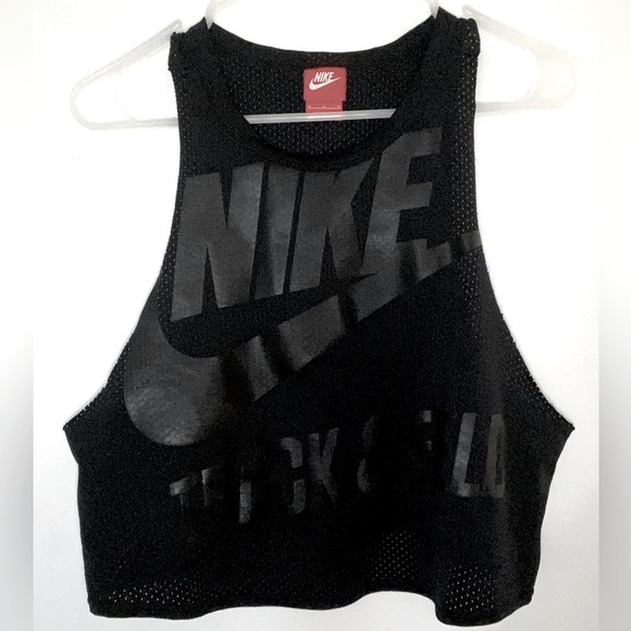 Nike Tops - Nike Track & Field Sportswear Jersey Mesh Crop Tank Top Sleeveless Size Medium